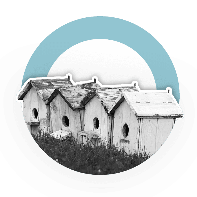 Birdhouses representing property finance investment opportunities