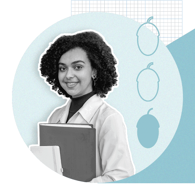 Women holding a bunch of documents in her hand