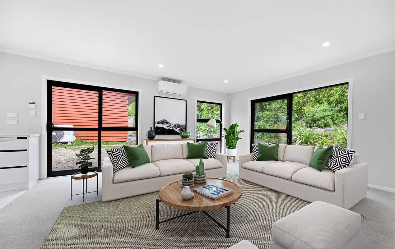 Living room in one of the units at Winnie Close
